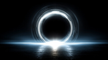 Futuristic circular HUD interface design with abstract vector elements on a dark background. High-tech digital display ideal for UI, innovation, and technology communication visuals.

