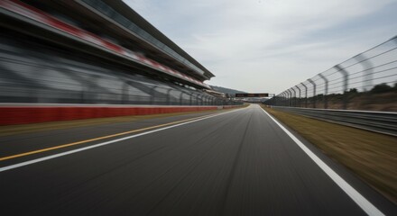 Obraz premium Intense Motion Blur of a Left Bend at Circuit Paul Ricard