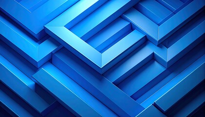 Fototapeta premium Abstract geometric shapes in a vibrant blue