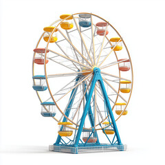 Vibrant Ferris Wheel Design , isolated on white background png