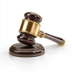 Wooden Gavel - Symbol of Justice and Legal Proceedings , isolated on white background png