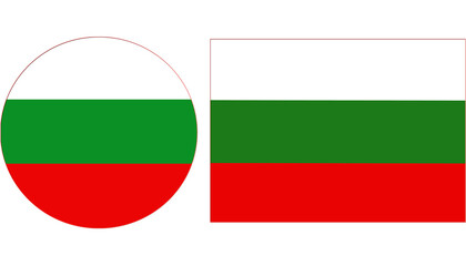 Bulgaria National Flag, flag of Bulgaria is a tricolor consisting of three equal-sized horizontal bands of white, green, and red color top to bottom. Circular and Rectangular Bulgaria Flag.