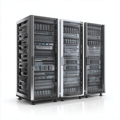 Modern Server Racks for Data Centers , isolated on white background png
