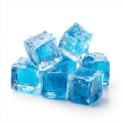 Obraz premium Stunning Blue Ice Cubes , isolated on white background png