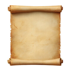 Vintage aged parchment scroll with weathered edges for historical document design and antique manuscript projects