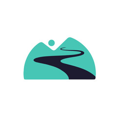 vector illustration of a road on mountain