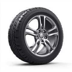 Obraz premium Sleek Alloy Wheel and Tire Design , isolated on white background png