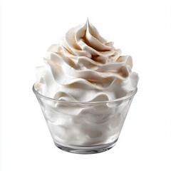 Whipped Cream Perfection in a Glass Bowl , isolated on white background png