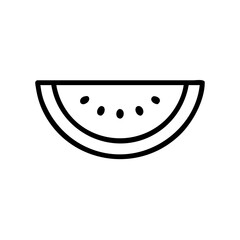 Watermelon slice icon in minimal line art style  