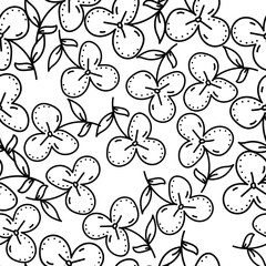 Botanical trendy seamless pattern. Flower and leaves abstract shape doodle art design for print, wallpaper, clipart, wall art for home decoration