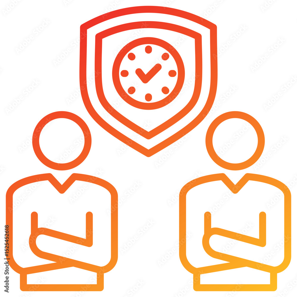 Poster dependability line gradient icon