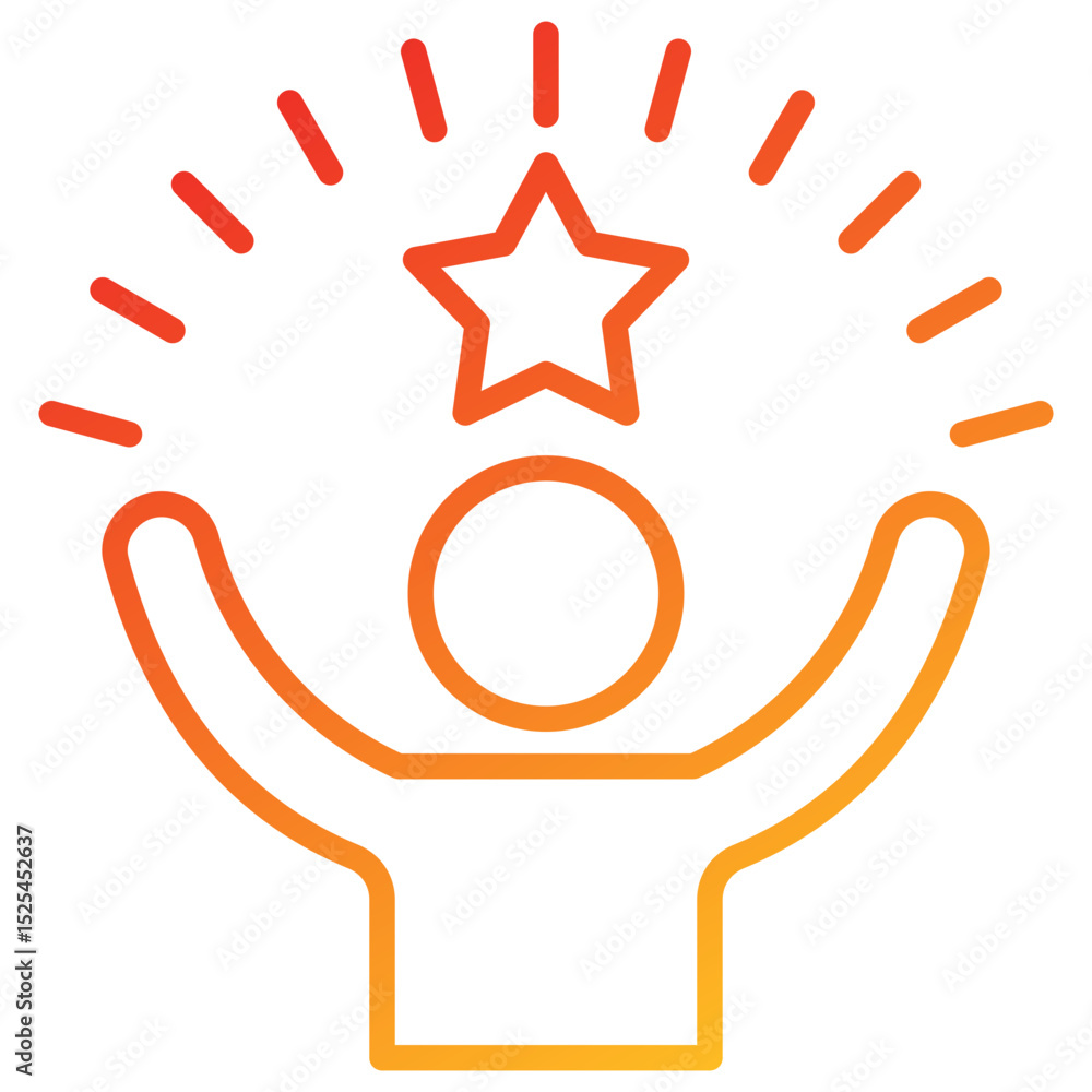 Poster confidence line gradient icon