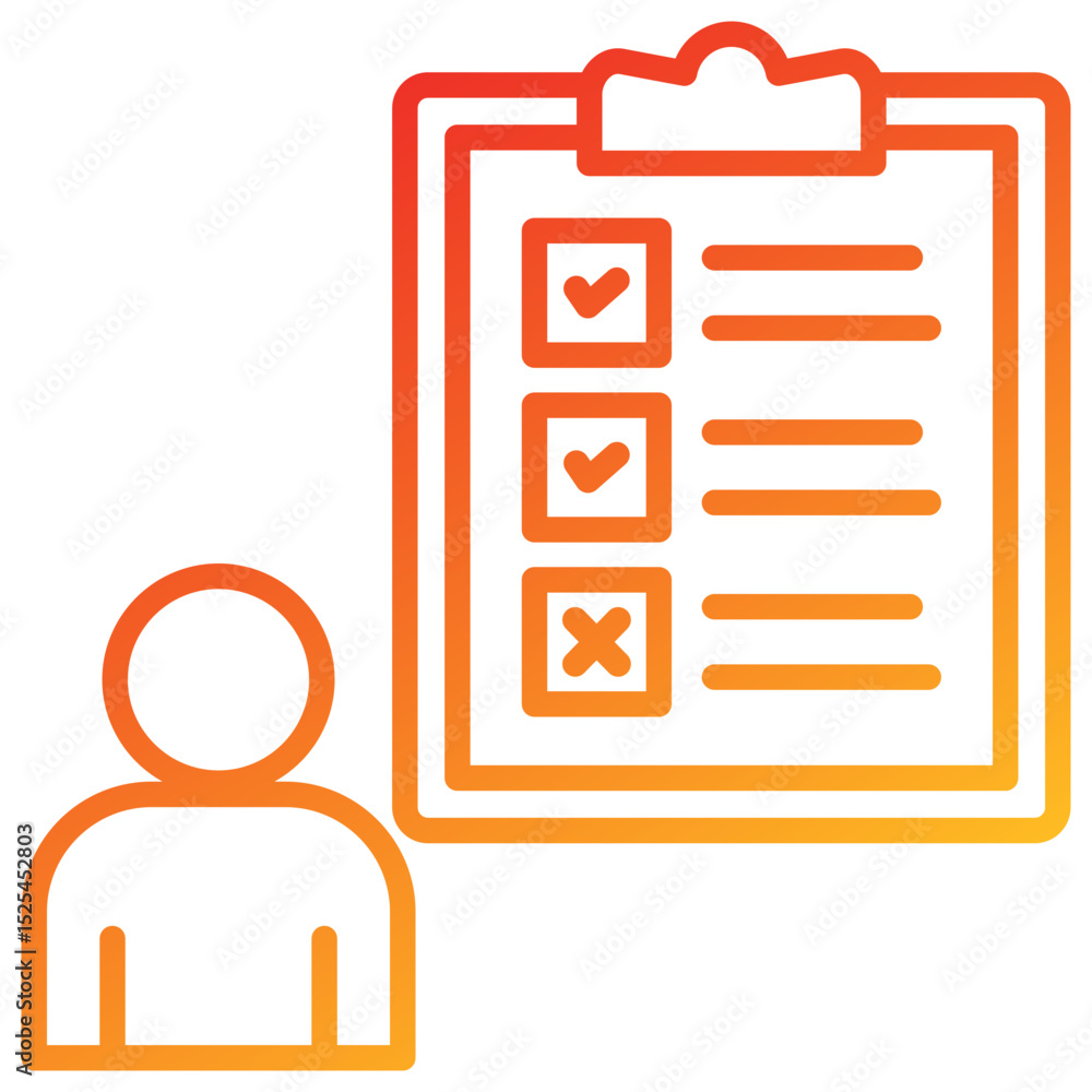 Poster assessment line gradient icon