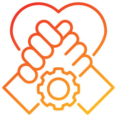 Support Line Gradient Icon