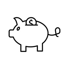 Piggy bank icon vector. piggy money icon
