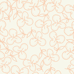 Botanical trendy seamless pattern. Flower and leaves abstract shape doodle art design for print, wallpaper, clipart, wall art for home decoration