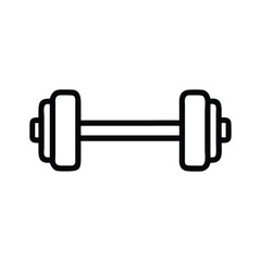 Barbell icon vector silhouette isolated in white background. dum bell vector icon line template.