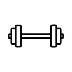 Barbell icon vector silhouette isolated in white background. dum bell vector icon line template.