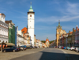 Fototapeta premium Domazlice town square, town in Bohemia, Czech Republic