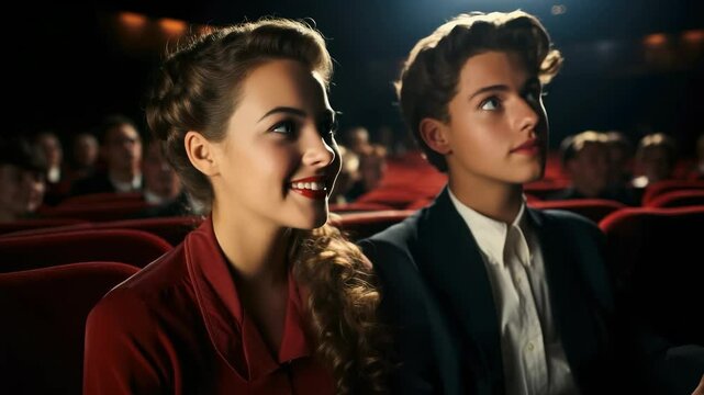 Timeless charm: young fashion, rockabilly culture, retro style, pinup elegance, neon lights, jukebox nostalgia, diner vibe, vintage romance, 50s appeal, stylish love, classic elegance.