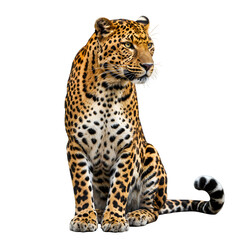 Obraz premium Leopard isolated on white or transparent background. PNG