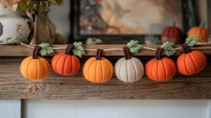 Adorable Felt Pumpkin Garland for Autumn Decor