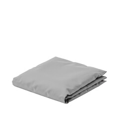 Naklejka premium A compactly folded plain-colored polyester foldable shopping bag with subtle texture, isolated on a seamless white background with no shadows, studio product photography concept