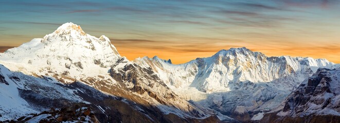 Morning panoramic view of Mount Annapurna 1