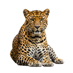 Obraz premium Leopard isolated on white or transparent background. PNG