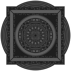 Ornamented mandala illustration; decorative motif