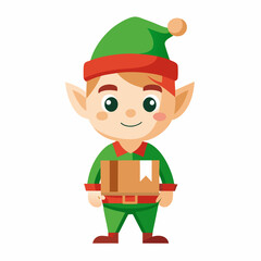 Elf Delivery Service Vector – Simple Design on White Background
