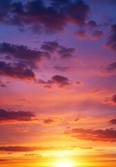 Vibrant Sunset Sky with Orange Pink and Purple Clouds