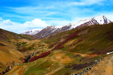 mountain landscape with snow