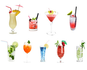 Cocktail PNG Set Bundle – Cuba Libre, Mojito, Tequila Sunrise, Long Island, Paloma, Screwdriver,...