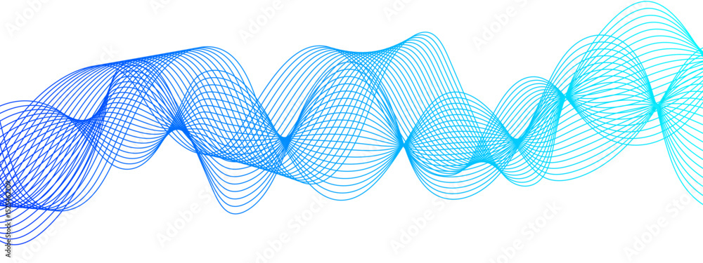 Aufkleber abstract modern wave pattern composed of green gradient lines flowing smoothly on a white background