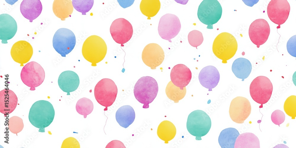 Aufkleber a colorful pattern of balloons with a white background. the balloons are in various colors and sizes