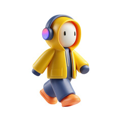 3D Cartoon Walking Music Headphones.