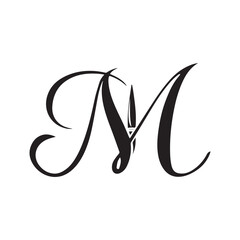 Elegant Black Capital Letter M Design