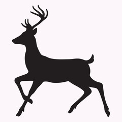 Deer Running And Jumping Illustration, Vector