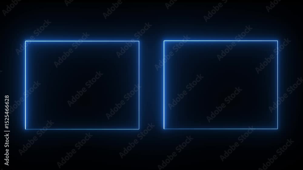 Poster smooth loop animation blue rectangles frame border 4k video motion graphic. animated borders frame g