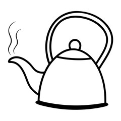 Obraz premium tea-kettle-steaming-on-white--.svg