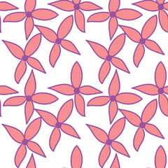 Botanical trendy seamless pattern. Flower and leaves abstract shape doodle art design for print, wallpaper, clipart, wall art for home decoration