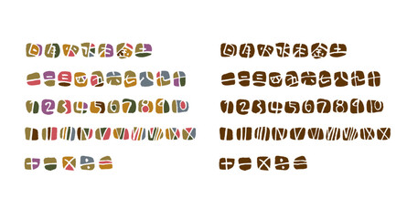 手書き数字　曜日　+-　Calligraphy　Freehand