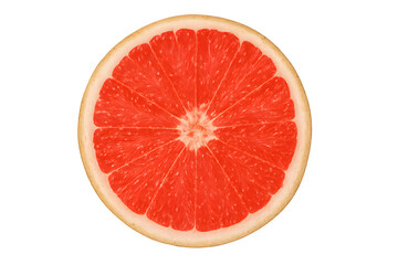 Juicy Pink Grapefruit Slice Close-Up on Black Background, grapefruit isolated on white background
