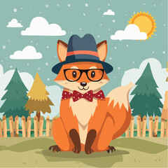 Dressed-Up Animals – Animals wearing hats, scarves, glasses (e.g., a fox in glasses and a bowtie).
