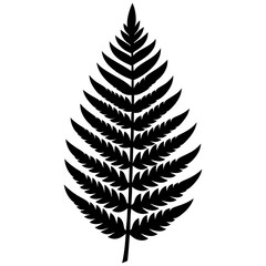 Fototapeta premium minimal-fern-leaf-vector-icon-on-white