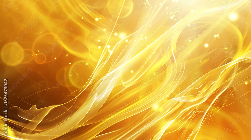 Leinwandbilder Abstract golden background with flowing lines and bokeh lights creating a warm and vibrant texture perfect for adding a touch of elegance and sophistication to any design