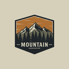 Outdoor discovery logos with mountain peak