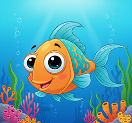 funny fish cartoon