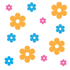 seamless patterns with vintage groovy flowers. Retro floral vector background surface design, textile, wallpaper, wrapping paper, covers. 60s, 70s, 80s style